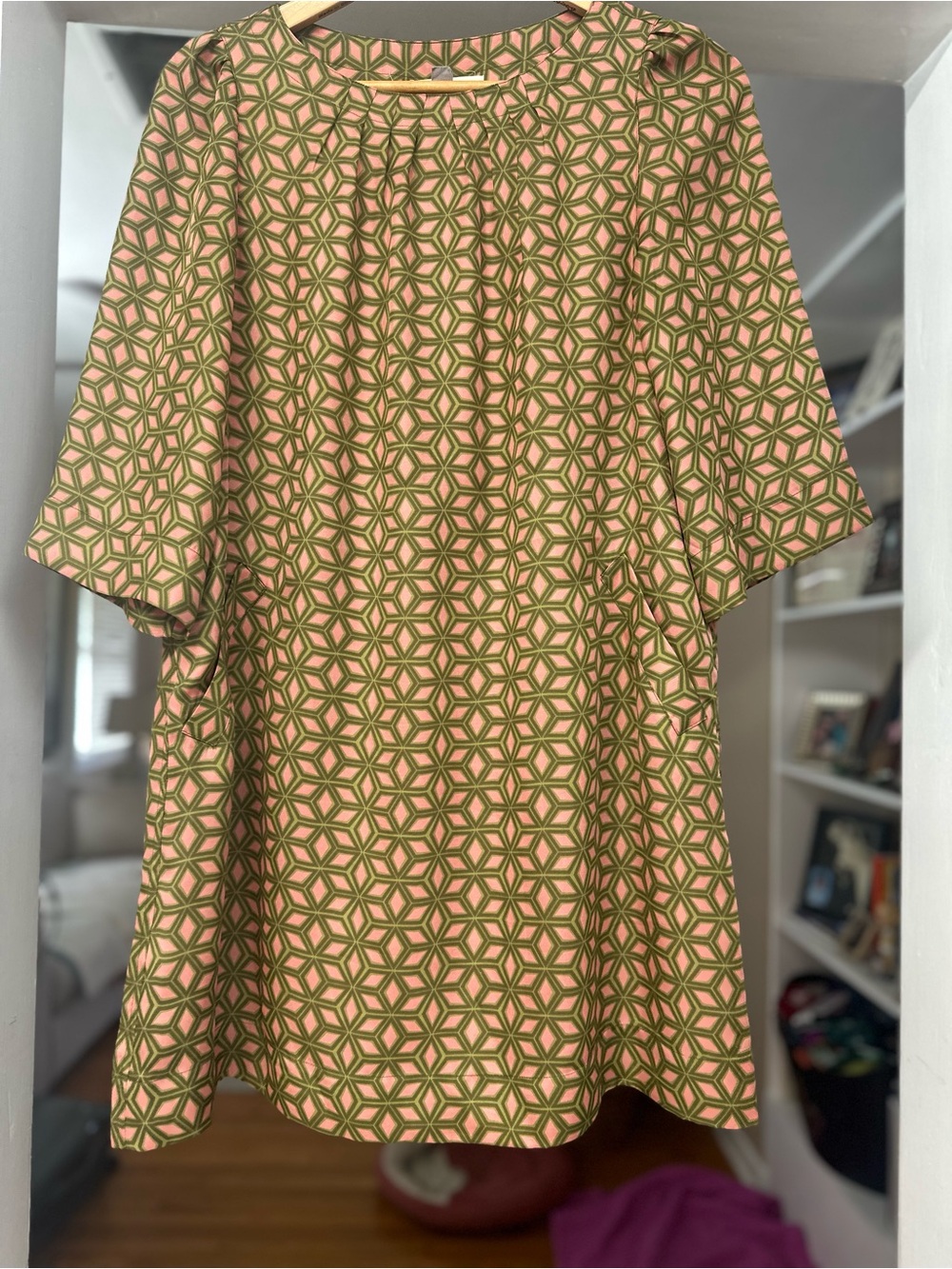 Fossil Pink and Green Geometric Mini Dress